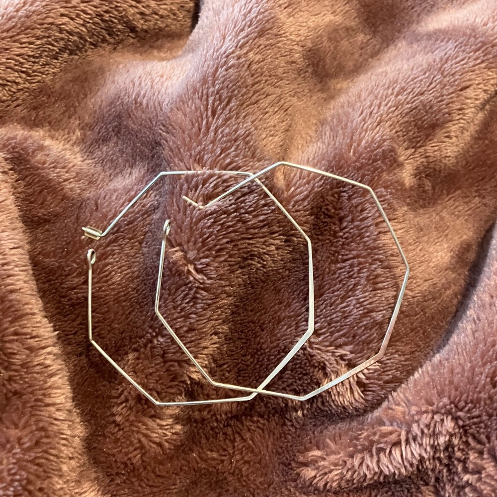 Simple Geometric Silver Earrings